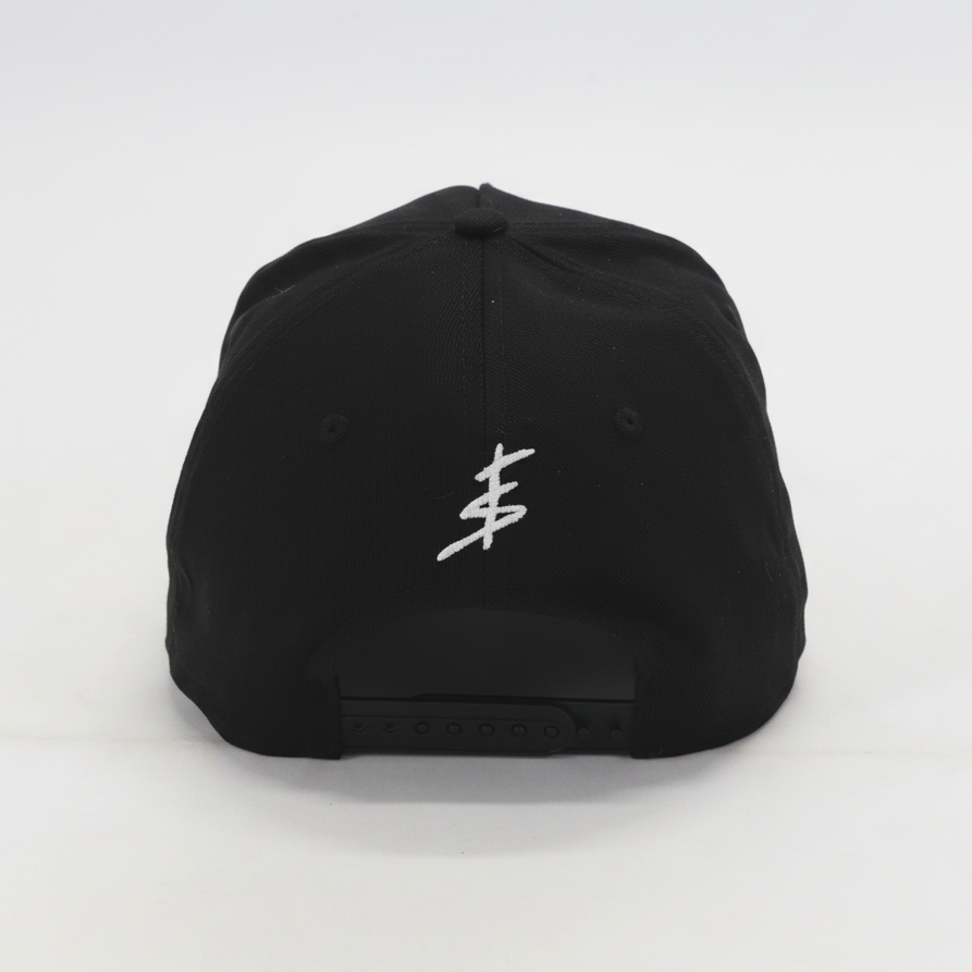 FADE THE SYSTEM Black A-Frame Hat - Back View Enhanced